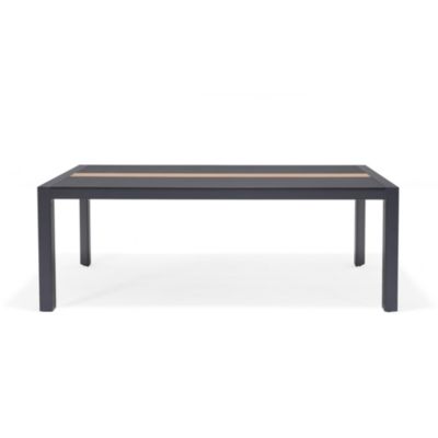 Table de jardin Freser V2 en aluminium coloris gris foncé et latte centrale imitation bois 8 personnes