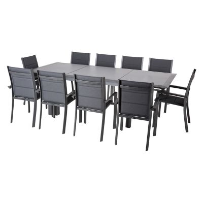 Table de jardin HPL Hespéride Allure 254 x 115 cm poivre et graphite
