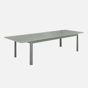 Table de jardin kaki SEATTLE extensible aluminium. 10 places. 227 / 290 x 100 x 75 cm