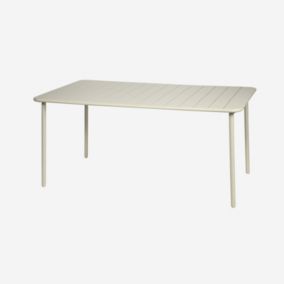 Table de jardin métal 6-8 places. beige. Amelia. 160x90xH72.5cm