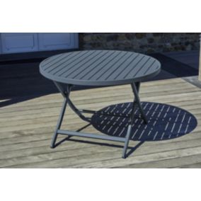 Table de jardin Marius en aluminium gris anthracite Ø.110 x H.73 cm - CITY GARDEN