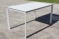 Table de jardin Meet en aluminium coloris blanc L.160 x l.90 x H.73 cm