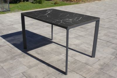 Table de jardin Meet en aluminium coloris noir L.120 x l.80 x H.73 cm
