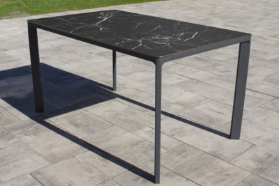Table de jardin Meet en aluminium coloris noir L.147 x l.77 x H.73 cm
