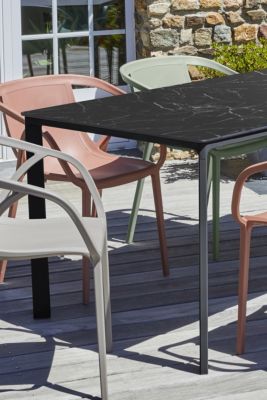 Table de jardin Meet en aluminium coloris noir L.147 x l.77 x H.73 cm