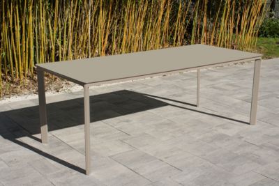 Table de jardin Meet en aluminium coloris taupe L.200 x l.90 x H.73 cm