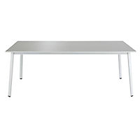 Table de jardin métal rectangulaire BLOOMA Belem grise 207 x 107 cm