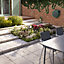 Table de jardin métal rectangulaire BLOOMA Belem grise 207 x 107 cm