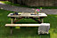 Table de jardin MOBILA en bois coloris Pin L.180 x l.160 x H.72,5 cm