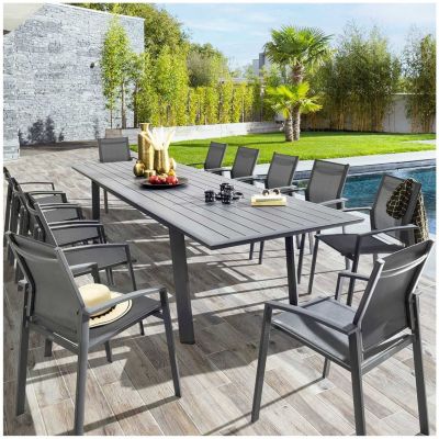 Table de jardin Pavane en aluminium - 12 Places