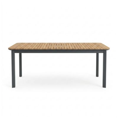Table de jardin PIANA en teck massif et aluminium 6/8 places  anthracite