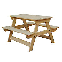 Table de jardin pique-nique enfant en bois Rockall 85 x 75 cm