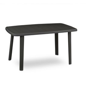 Table de jardin plastique coloris graphite L.137 x l.85 x H.72 cm Bica