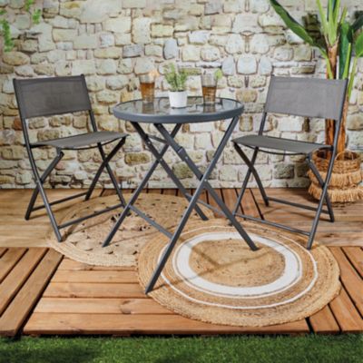 Table de jardin pliable en métal Elba