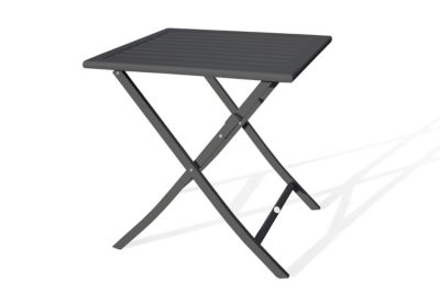 Table de jardin pliable Marius en aluminium gris anthracite L.70 x l.70 x H.73 cm - CITY GARDEN