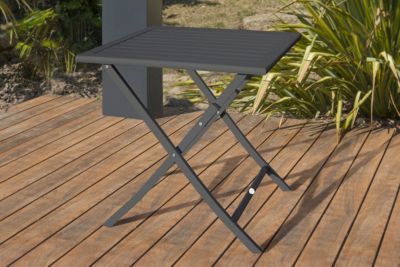 Table de jardin pliable Marius en aluminium gris anthracite L.70 x l.70 x H.73 cm - CITY GARDEN