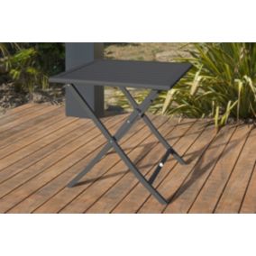 Table de jardin pliable Marius en aluminium gris anthracite L.70 x l.70 x H.73 cm - CITY GARDEN