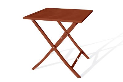 Table de jardin pliante 2 personnes aluminium terracotta L.70 x l.70 x H.73 cm City Garden