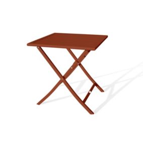 Table de jardin pliante 2 personnes aluminium terracotta L.70 x l.70 x H.73 cm City Garden