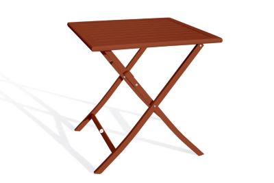 Table de jardin pliante 2 personnes aluminium terracotta L.70 x l.70 x H.73 cm City Garden