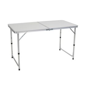 Table de jardin pliante 3 positions pour camping blanc 122x60x70cm 7house