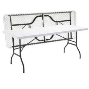 Table de jardin pliante 8 places Blanc - 180cm x 74cm x 75cm  Oviala