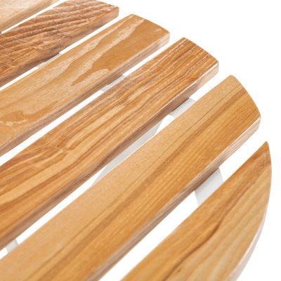 Table de jardin pliante Ambar en bois et métal blanc