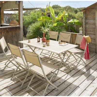 Table de jardin pliante Azua en aluminium