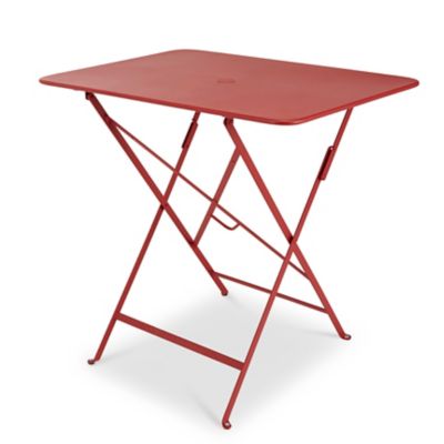 Table de jardin pliante Bistro en acier coloris piment L.77 x l.57 x H.74 cm