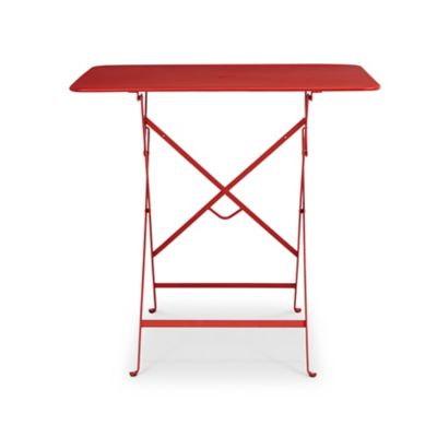 Table de jardin pliante Bistro en acier coloris piment L.77 x l.57 x H.74 cm