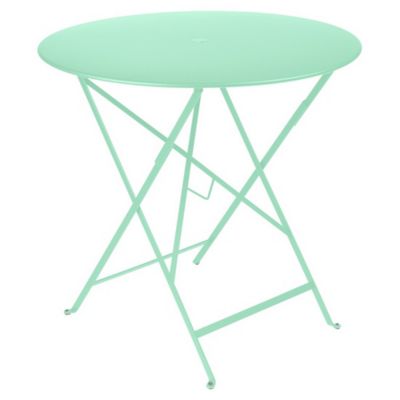 Table de jardin pliante Bistro en acier coloris vert opaline Ø.77 x H.74 cm
