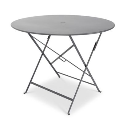 Table de jardin pliante Bistro en métal coloris carbone Ø.96 x H.74 cm