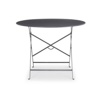Table de jardin pliante Bistro en métal coloris carbone Ø.96 x H.74 cm