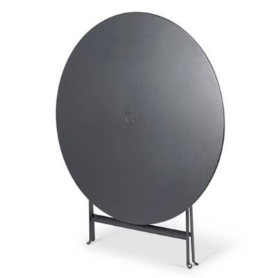 Table de jardin pliante Bistro en métal coloris carbone Ø.96 x H.74 cm