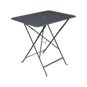 Table de jardin pliante Bistro en métal coloris carbone L.77 x l.57 x H.74 cm