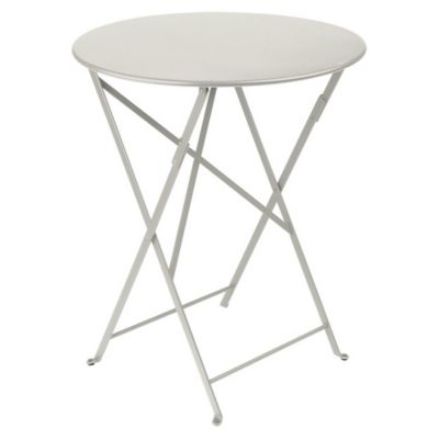 Table de jardin pliante Bistro en métal coloris gris argile Ø.60 x H.74 cm