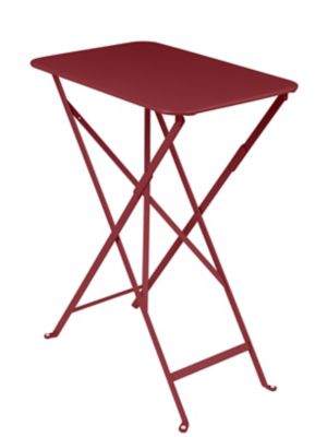 Table de jardin pliante Bistro en métal coloris piment L.57 x l.37 x H.74 cm