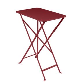 Table de jardin pliante Bistro en métal coloris piment L.57 x l.37 x H.74 cm