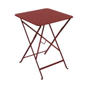 Table de jardin pliante Bistro en métal coloris piment L.57 x l.57 x H.74 cm