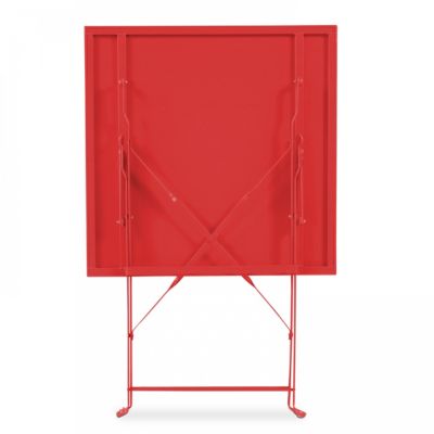 Table de jardin pliante bistrot en acier rouge  Oviala