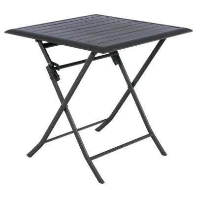 Table de jardin pliante carrée Azua Graphite - Hespéride