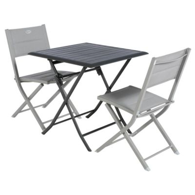 Table de jardin pliante carrée Azua Graphite - Hespéride