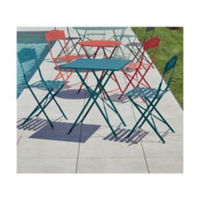 Table de jardin pliante - coloris bleu canard