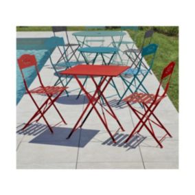 Table de jardin pliante - coloris bordeaux