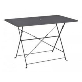 Table de jardin pliante - coloris gris anthracite