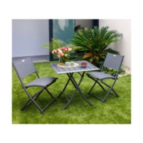 Table de jardin pliante - coloris gris anthracite