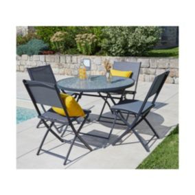 Table de jardin pliante - coloris gris anthracite