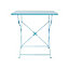 Table de jardin pliante en acier Saba 70 x 70 cm bleu clair