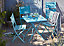 Table de jardin pliante en acier Saba 70 x 70 cm bleu clair