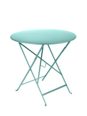Table de jardin pliante en métal Fermob Bistro ø77 cm bleu lagune